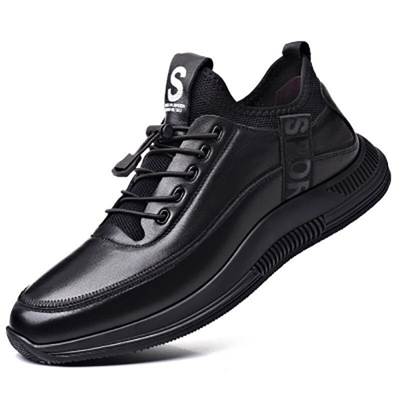 Elevator sko herre sportssko zapatos øget 6cm high-top sko udendørs komfortable elevator sko doven ærme: Sortforhøjet / 37