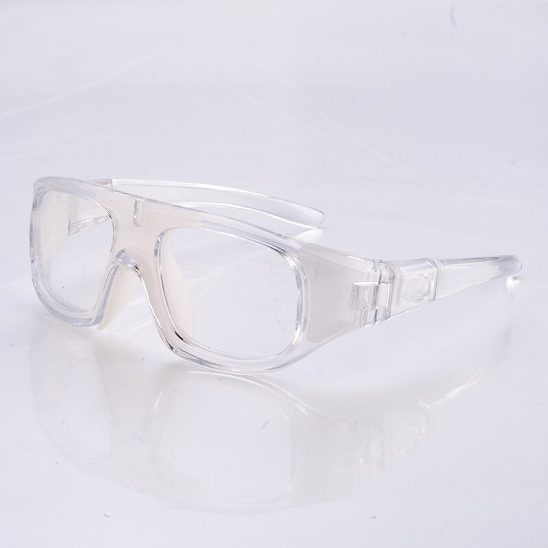 Protective Glasses Can Put Myopia Lens Football Goggles Men With Strap Replaced Sports Gear Glasses: white