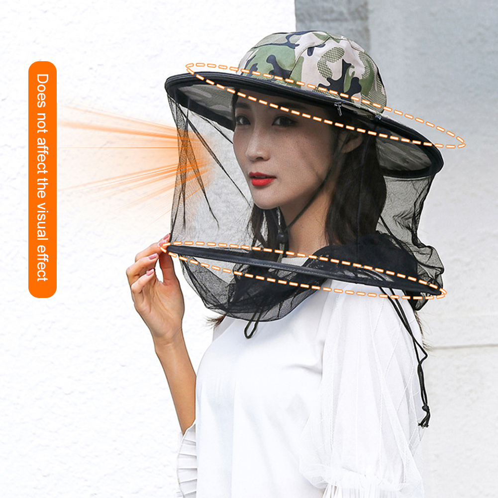 Sombreros de red antimosquitos Unisex, plegable, para pesca al aire libre, Camping, ocio, a prueba de rayos ultravioleta