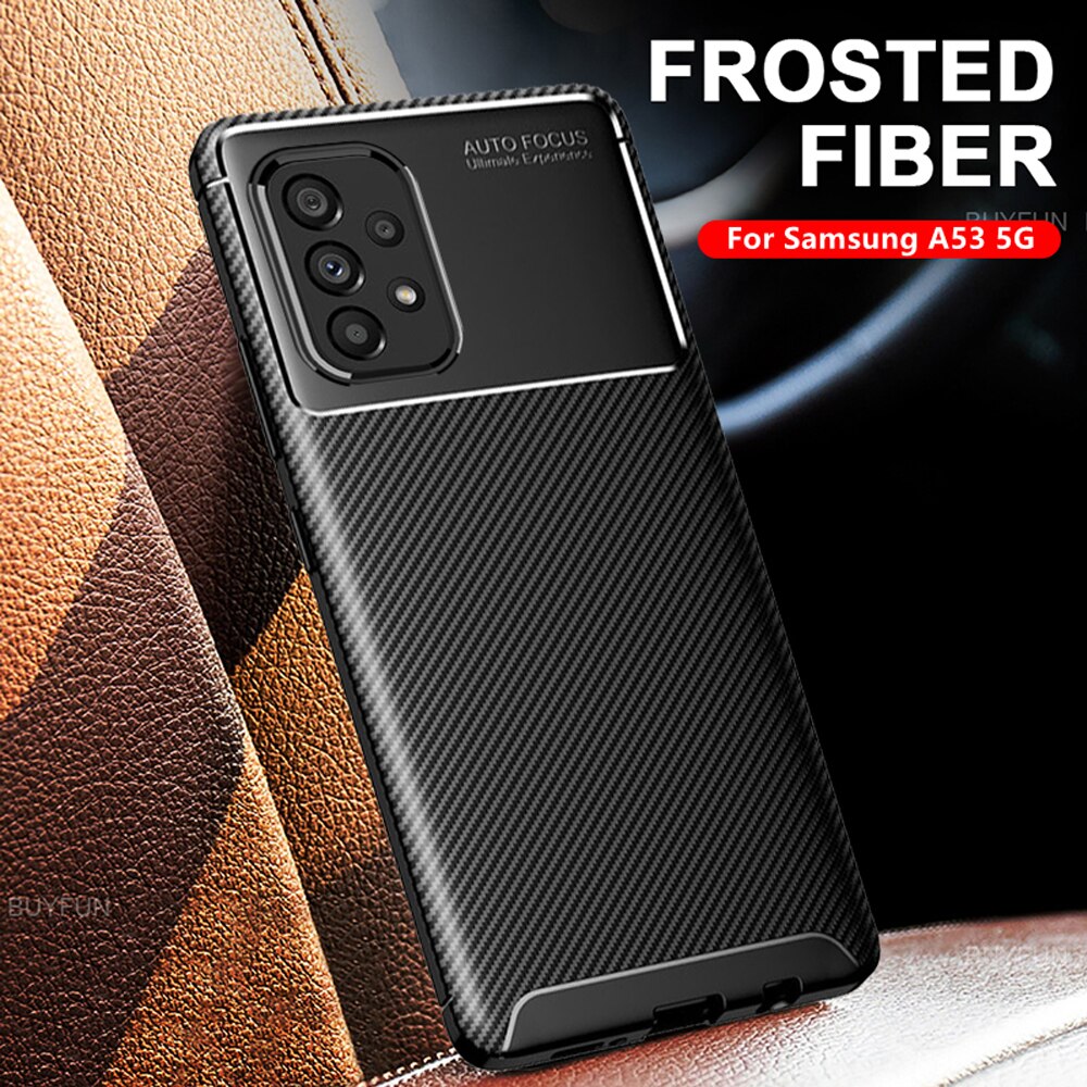 Per Samsung Galaxy A53 5G 6.5 "custodia in fibra di carbonio Tpu custodia morbida in Silicone per Samsung A53 A 53 custodia protettiva antiurto