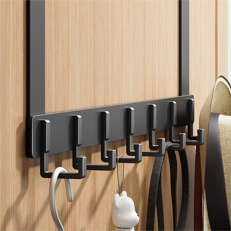 Sin perforación del gancho detrás de la puerta, almacenamiento de perchas, estante de almacenamiento de ropa, colgador de pared, tipo de puerta trasera