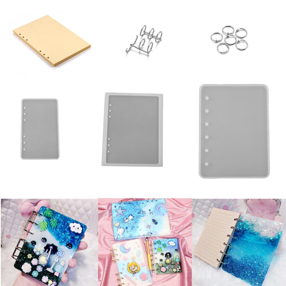 1Pc A5 A6 A7 okładka notesu silikonowe formy do biżuterii forma żywiczna narzędzia rękodzieło DIY zestaw przezroczysta żywica epoksydowa formy żywiczne akcesoria