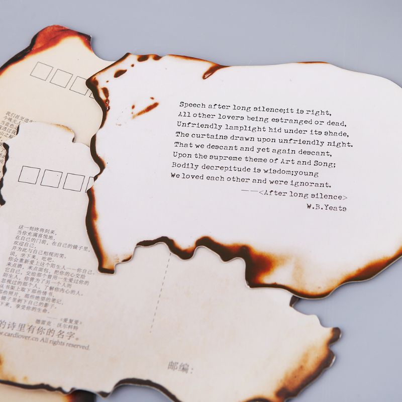 30 Sheets Lovely Burnt Postcard Letter Birthday Card Wish Message Poster Cards