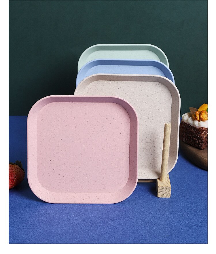 Wheat Straw Tableware Spit Bone Dish Household Plastic Wheat Dish Nordic Dining Garbage Dish Sauce Dish Small Square Plate