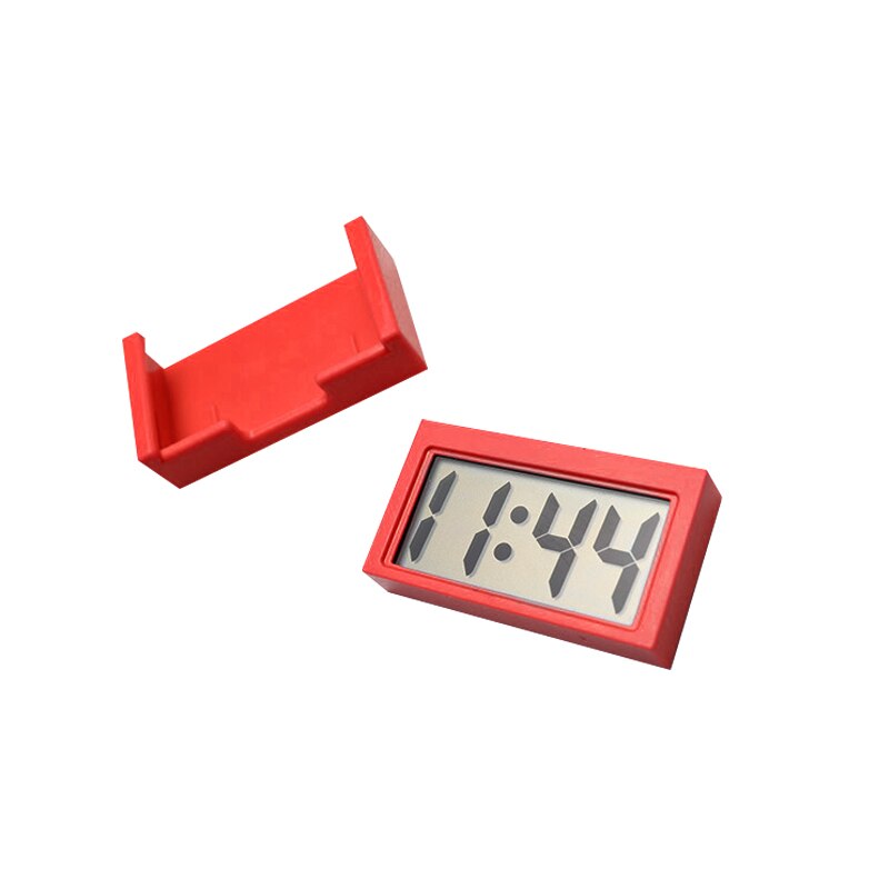 Kleine Zelfklevende Auto Bureauklok Elektronische Horloge Meters Digitale Lcd-scherm Dunne Elektronische Klok Met Lijm Pad Datum tijd: B1