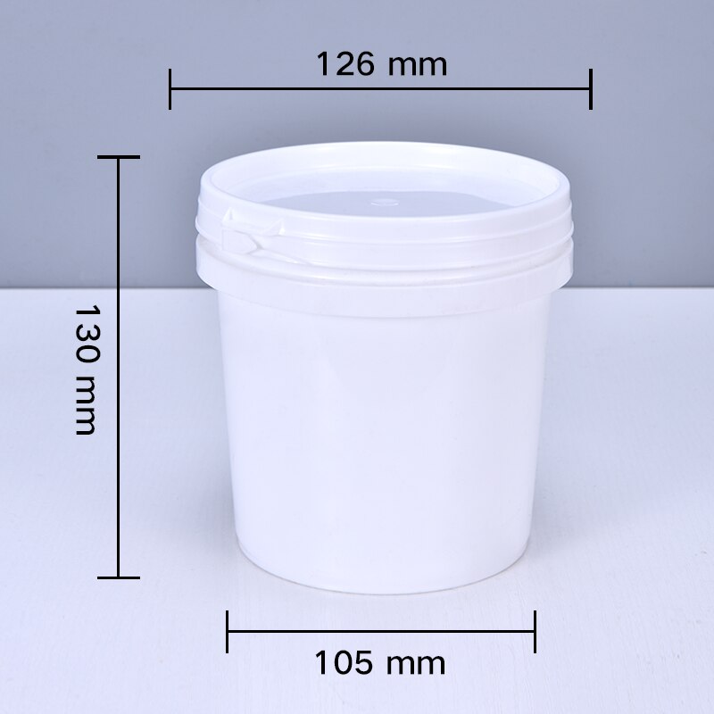 5Stck 1L Lebensmittel Klasse Kunststoff Eimer mit Griff und Deckel Gute Abdichtung Runde Lagerung Container Für Lebensmittel Flüssigkeit malerei: Weiß