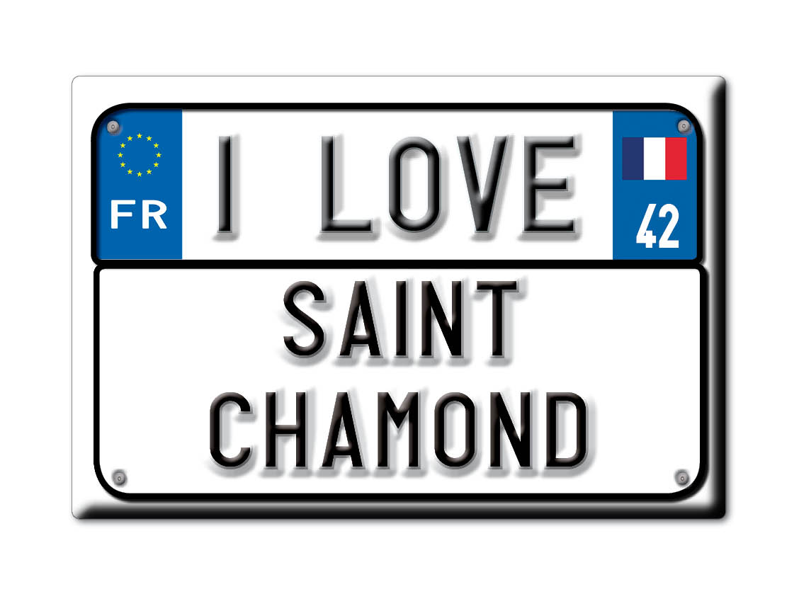 Aimant SAINT CHAMOND lodestone BRETAGNE (42) France aimant frigo SOUVENIR j'aime: License plate