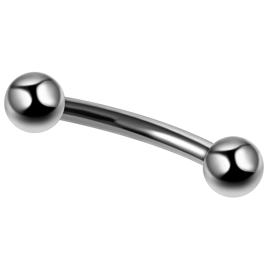 Piercings Labret Vertical de titanio G23, hilo externo, barra curva, lengua, ceja, labio, oreja, hélice, joyería para el cuerpo, 1 ud.: Gris / Rodio plateado