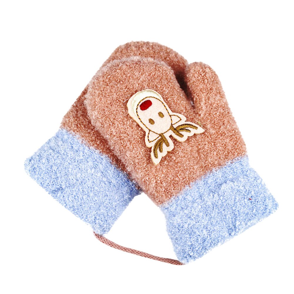 Manopla con estampado de ciervo Unisex para niños, protector de manos cálido de invierno, cobertura completa, interior y exterior, 1 par: Pink