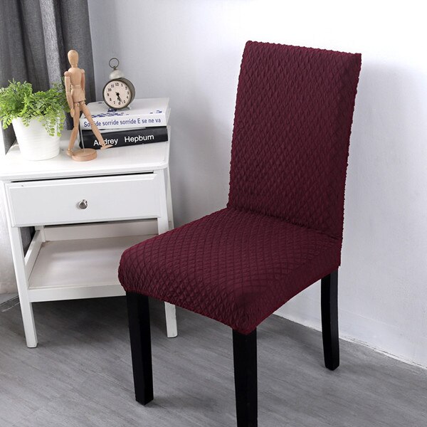 Excellent Soft Knitted Fabric Chair Covers Universal Spandex Dining Banquet Christmas Hotel Removable Stretch Slipcovers: 4