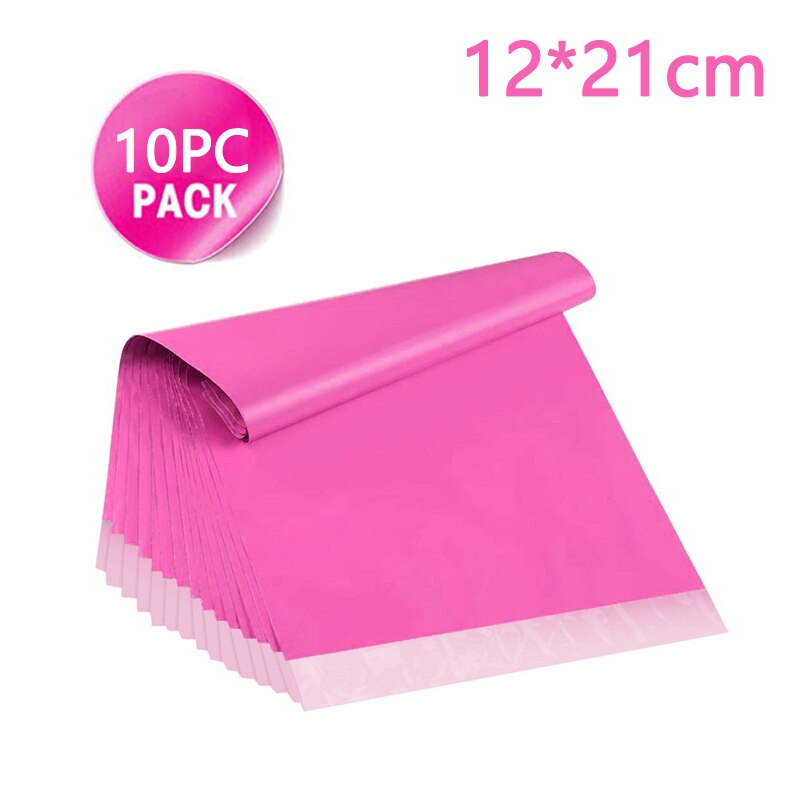 Enveloppes rembourrées à bulles roses, 50 pièces, enveloppes d&#39;expédition, sacs d&#39;emballage 11*15 + 4CM, sac auto-scellant: 12x21cm 10pc