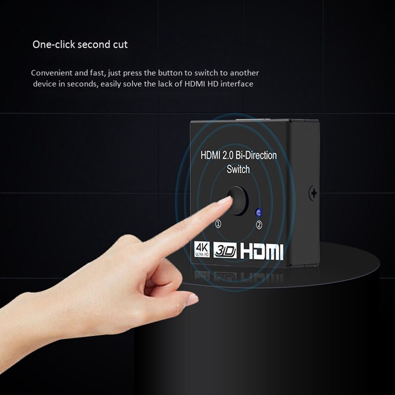 4K Hdmi Switch 2 Poorten 1X2 / 2X1 Hdmi Switcher Splitter Ondersteunt Ultra Hd 4K 1080P 3D hdr Hdcp Voor PS4 Hdtv
