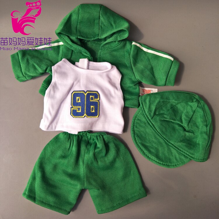4 En 1 Conjunto de ropa deportiva + camisa + Pantalones + gorra de béisbol set para bebé recién nacido de 43cm muñeca niña para 18 pulgadas conjunto de ropa de muñeca: 1