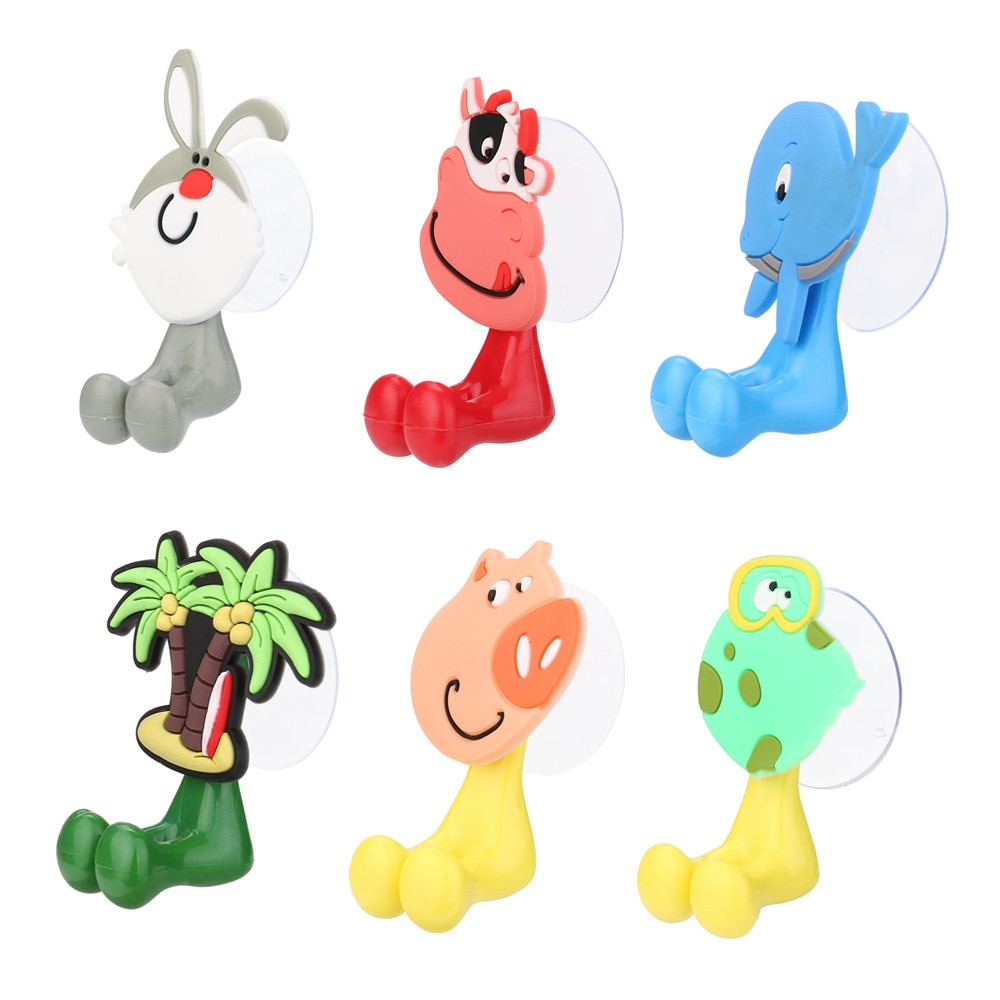 Newest 3D Cute Cartoon Kids Toothbrush Toothpaste Holder Wall Mounted Suction Cup Bathroom Decor Wall Mount Stand 3