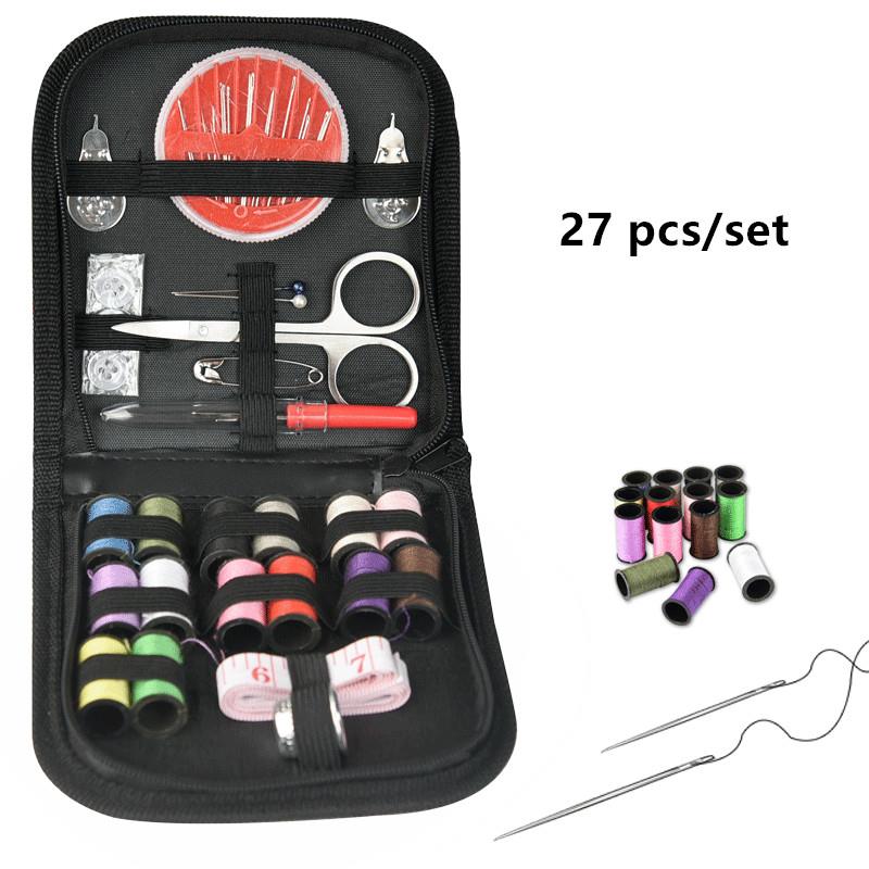 27/58/68 Pcs Sewing Kits DIY Multi-function Sewing Box Set for Hand Quilting Stitching Embroidery Thread Sewing Accessories: 27PCS