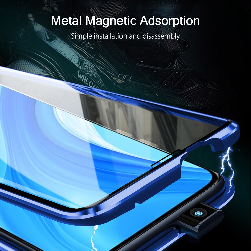 Magnetic Case For Huawei Y9s Case Clear Double-Sided Tempered Glass Hard Bumper Back Cover For Huawei Y9s Y 9s Shockproof Coque