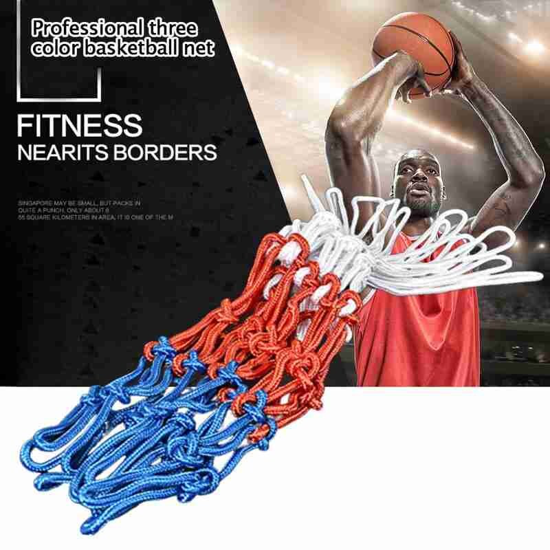 1pcs Nylon Basketball Net Mesh Basketball Backboard Outdoor Rim Rim Ball Hoop Tools Mesh Red Goal White Sports Blue O0F2