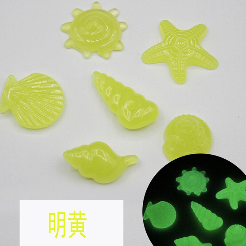 20 stk simulerede brosten havdyrstykker fluorescens akryl uregelmæssig sten til glød i mørket legetøj: 7