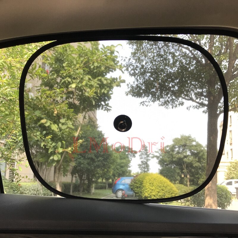 LMoDri 2 pièces voiture rideaux pare-soleil bloqueur noir UV maille pare-soleil pour fenêtre avant et arrière Auto style ventouse 44*34cm