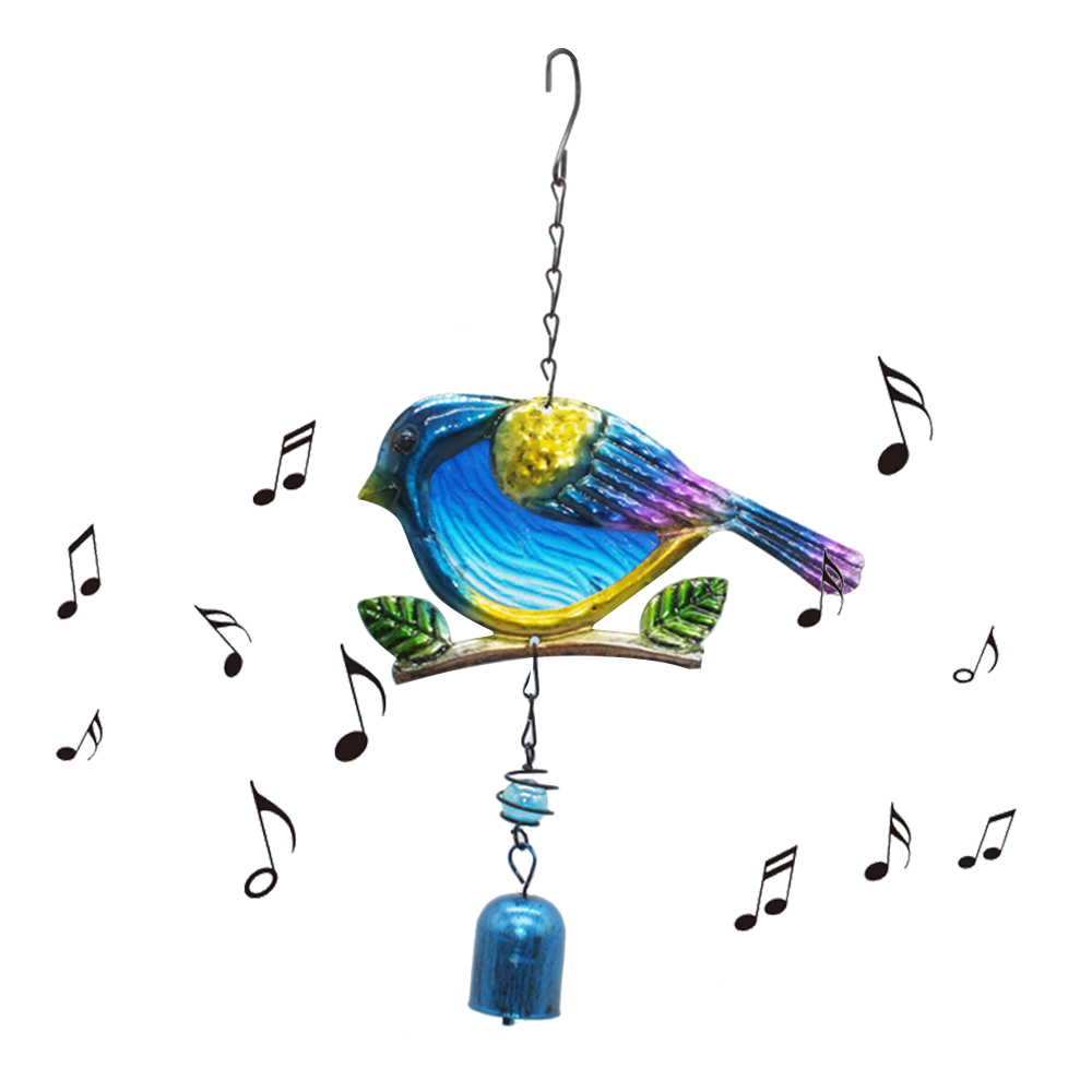 Portable Metal Glass Decor Wind Chimes Cute Bird Wind Chimes Home Window Balcony Yard Hanging Bells Outdoor Garden Ornament