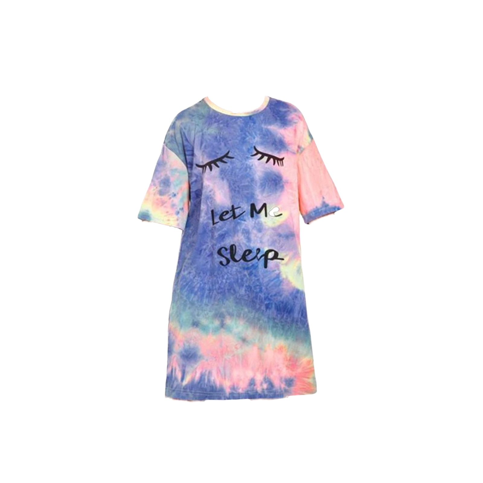 Baby & children's Kids Girl’s Summer Clothes Sleeping Dress Summer Fresh Tie-dye Letter Printed Home Dress for Kids Girls