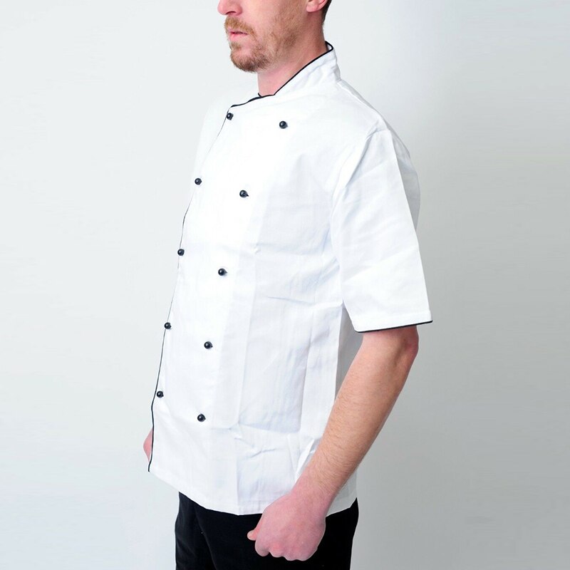 Incerun unisex kock uniform kortärmad dubbelknäppt arbetsjacka ståkrage matservering catering kök servitör toppar 5xl