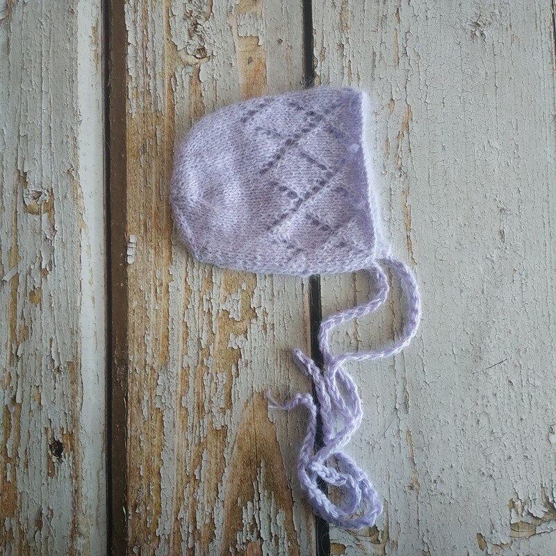Nyfödda hatt fotografi rekvisita, baby fuzzy diamant mössa fotografi rekvisita: Violett