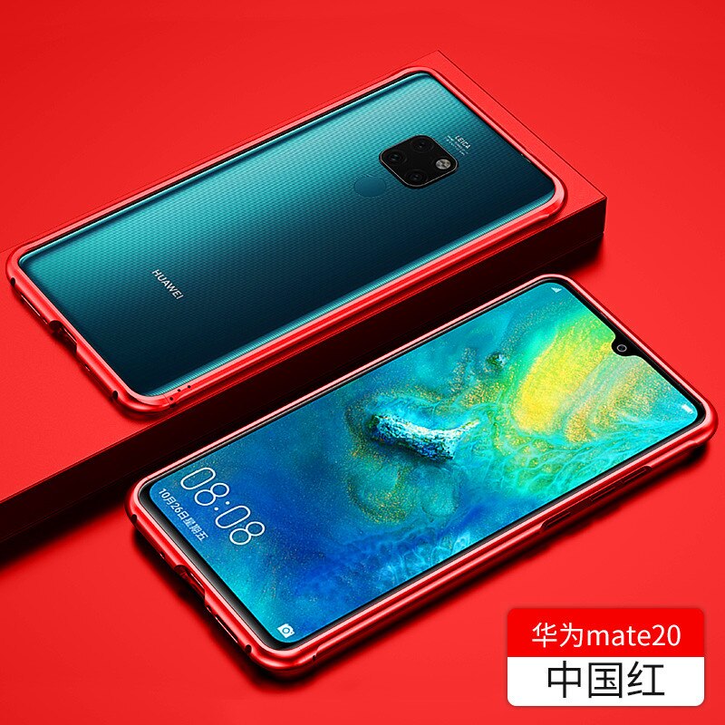 Metal kofanger cover til huawei mate 30 pro mate 20 pro ultra tynd aluminium ramme cover cover til huawei mate 20 pro mate 30 kofanger: Huawei mate 30 pro / Rød