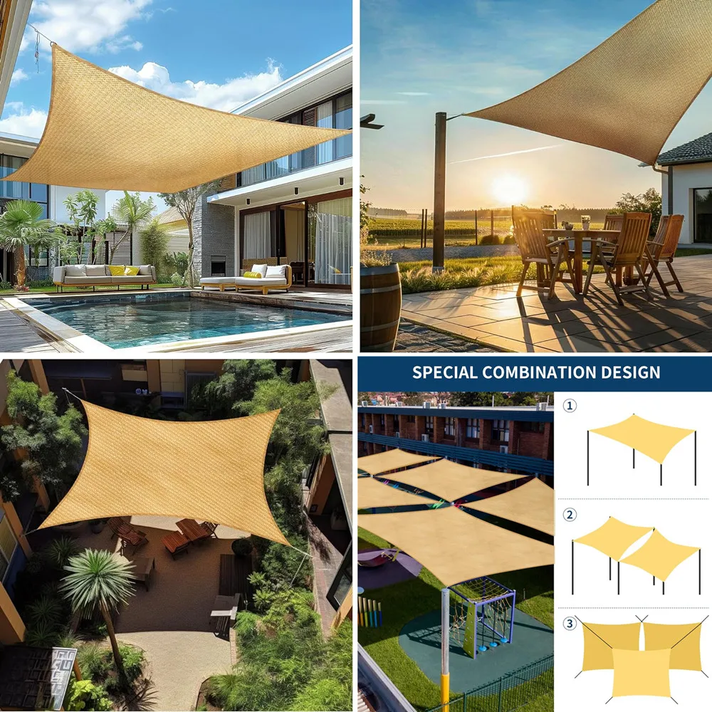 3.6/3/2m quadratische Schatten Segel wasserdicht Rechteck Baldachin Sonnenschutz für Terrasse Pergola Hof Hinterhof Abdeckung Markise Stoff Bildschirm