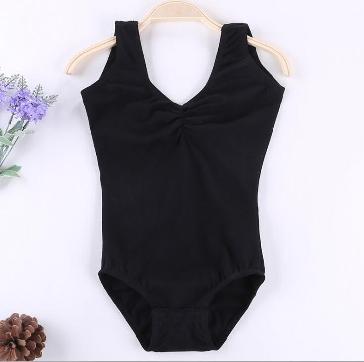 Vêtements de gymnastique de danse de Ballet pour filles, justaucorps de base sans manches, noir, blanc, rose, taille 100cm-140cm,