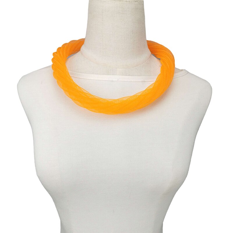 UKEBAY Neue Multicolor Mesh Choker Halsketten Frauen Hohl Handgemachten Schmuck Boho Zubehör Hochzeit Partei Colliers Schmuck: orange