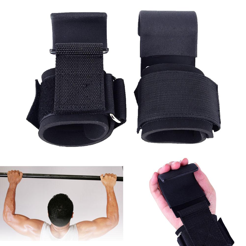 1 paar Fitnessstudio Fitness Gewichtheben Sport Anti-Schleudern Griff Riemen Haken Armbinde