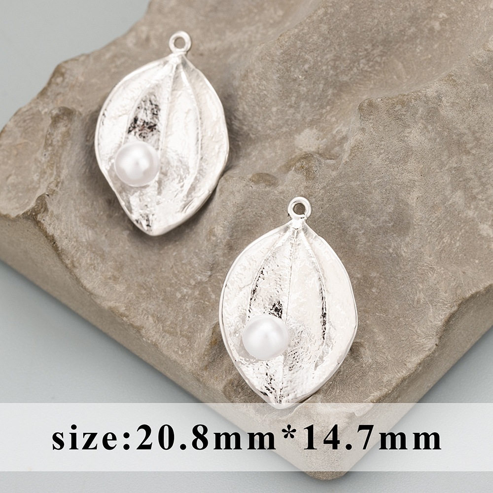 GUFEATHER MD66, sieraden accessoires, 18k goud rhodium plated, koper, bladvorm, sieraden maken, bedels, diy hangers, 6 stks/partij: Blauw