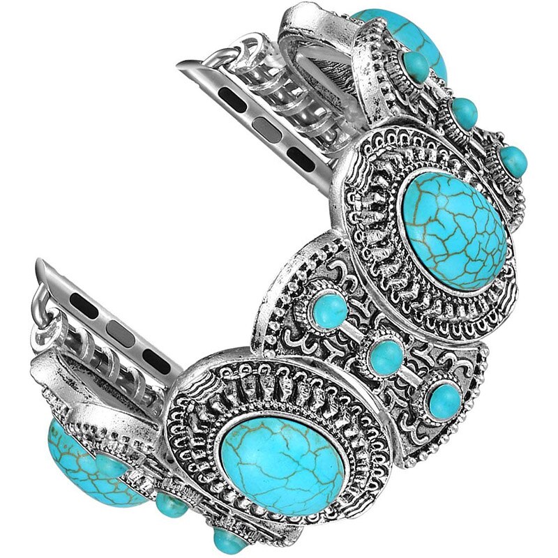 strap for Apple Watch Band 38mm 40mm 42mm 44mm Women, Bohemian Ethnic Antique Style Compatible Iwatch Series 5 4 3 2 1