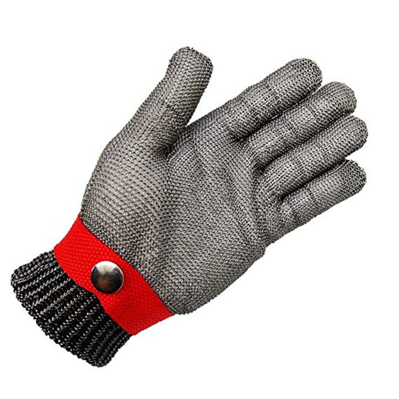 Gant de boucher en maille métallique en acier inoxydable, résistant aux coupures de sécurité bleues, haute Performance niveau 5 de Protection: Red / S