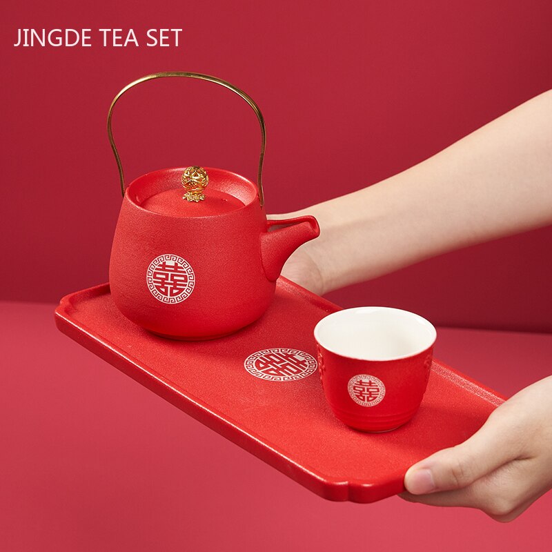 Chinese Ceramic Round Tea Tray Living Room Tea Table Accessories Household Tea Board Chahai Tradition Tea Set Supplies