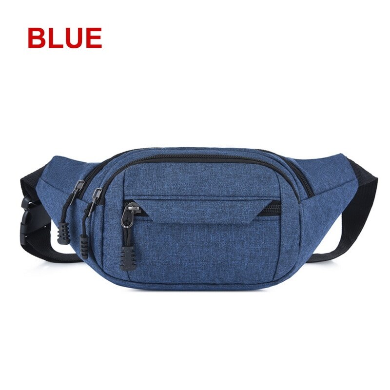 Männer Ich bin Freien Sport Schulter Taschen Taille Tasche Wasserdichte umhängetaschen für Männlichen USB Ladung Gürtel Tasche Reisen Pack: Blau