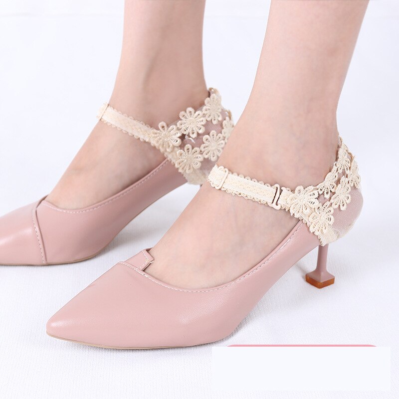 1Pair High Heels Bundle Shoelace Holding Loose Anti-skid Straps Women Lace Shoes Band Shoe Accessories: Beige