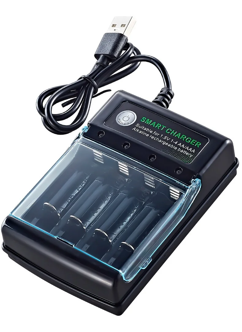 100 % neue AAA-Batterie, 3000 mAh, wiederaufladbarer Akku, AAA 1,5 V, 3000 mAh, wiederaufladbar, neue Alcalinas Drummey + Ladegerät: RED