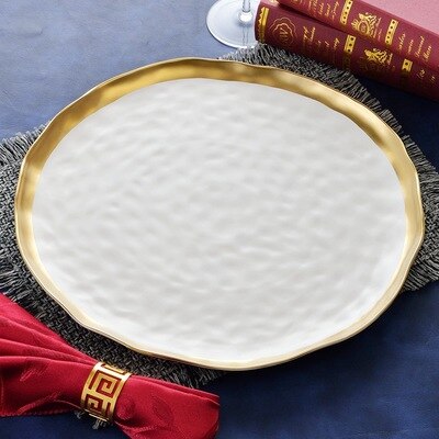 Ceramic Dinner Plate Gourmet Dish Flat Plate Set Characteristics Phnom Penh: 14inch