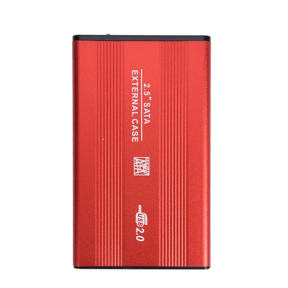 External USB 2.0 2.5inch SATA SSD HDD Enclosure Mobile Hard Disk Drive Case Box: Red