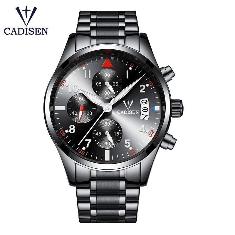 Cadisen Originele Heren Horloges Luxe Sport Mannen Quartz Horloge Roestvrij Staal Bedrijf Horloge Relogio Masculino: OPP BAG