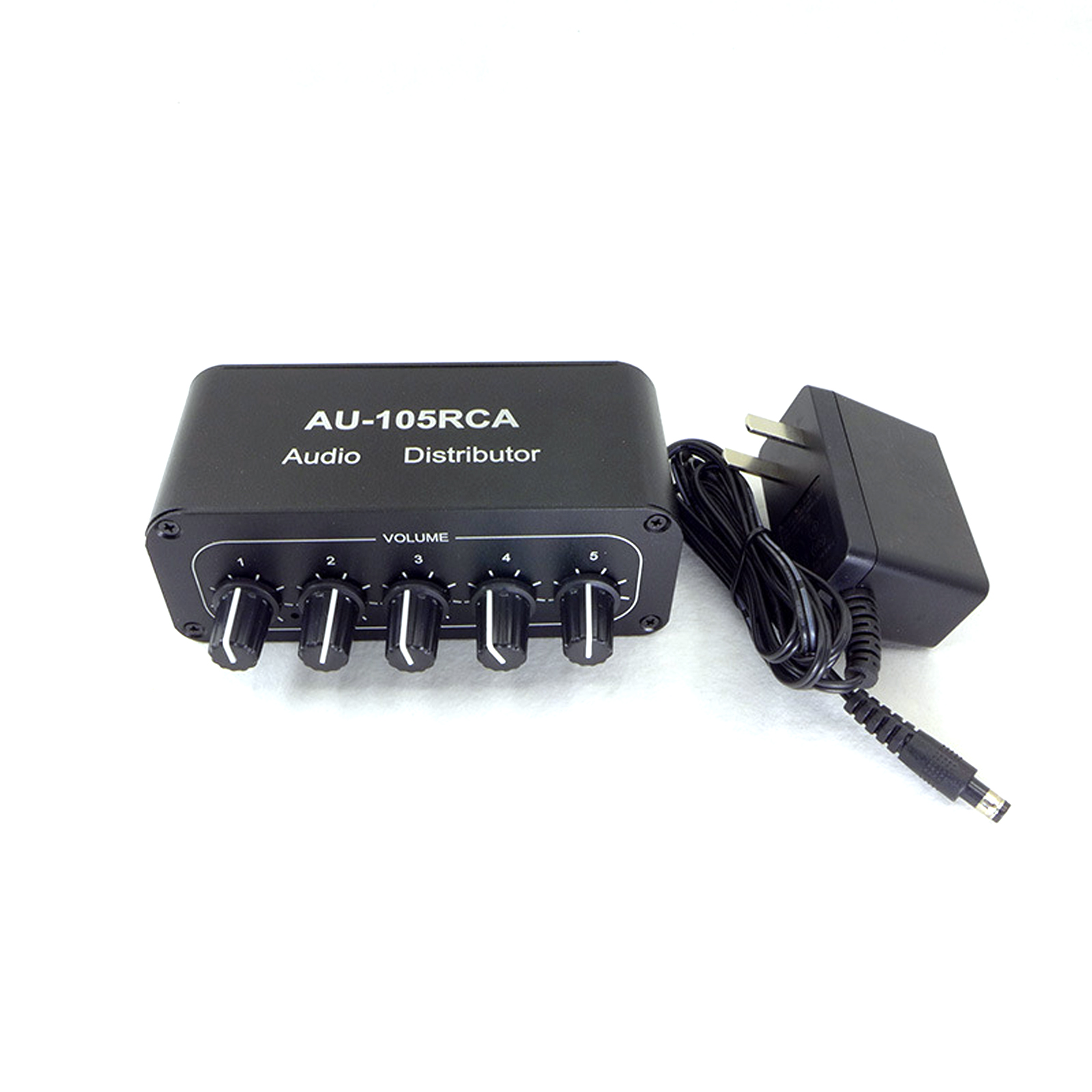 1-IN-5-OUT HiFi Stereo RCA Audio Splitter / Selector Tone Controller Portable Audio Switcher Box Mini Distributor US UK EU Plug