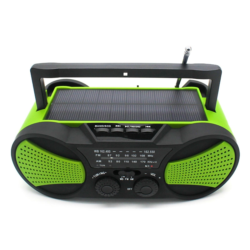 Painel solar banco de energia, manivela portátil, auto-carregador, emergência, rádio am/fm, lanterna led recarregável