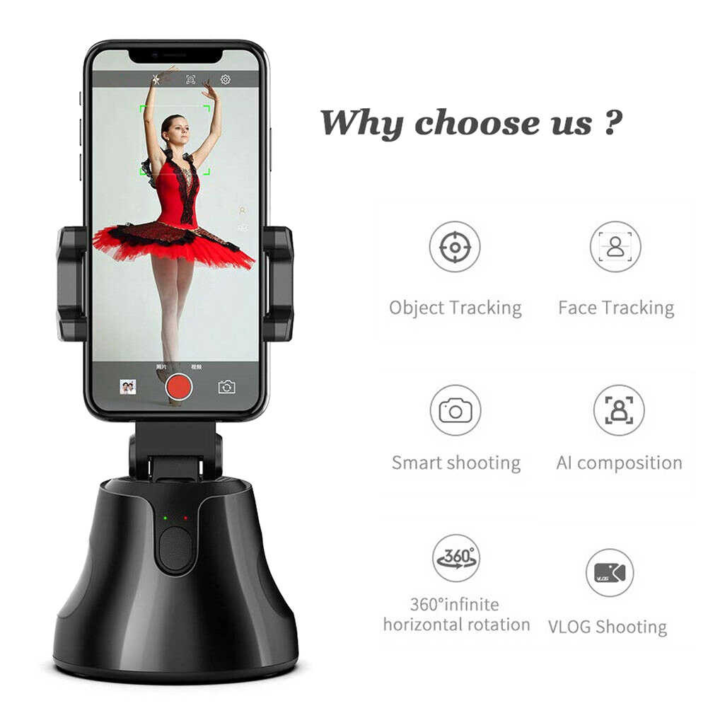 Smart Shooting Selfie Stick Smartphone Holder Mount 360 Rotation Auto Face Tracking Object Tracking vlog Phone Holder (in stock)