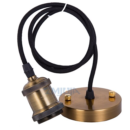 Portalámparas Vintage Edison E27 con cable Industrial estilo de base de lámpara E27 E26 Base DE portalámparas para lámpara de techo colgante: Gold Copper