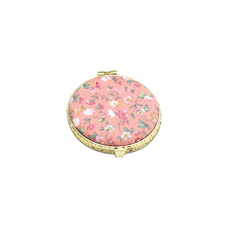 1 Mini espejo de maquillaje compacto de bolsillo Floral espejo de maquillaje plegable portátil de dos lados espejos cosméticos Vintage para mujer para: Orange