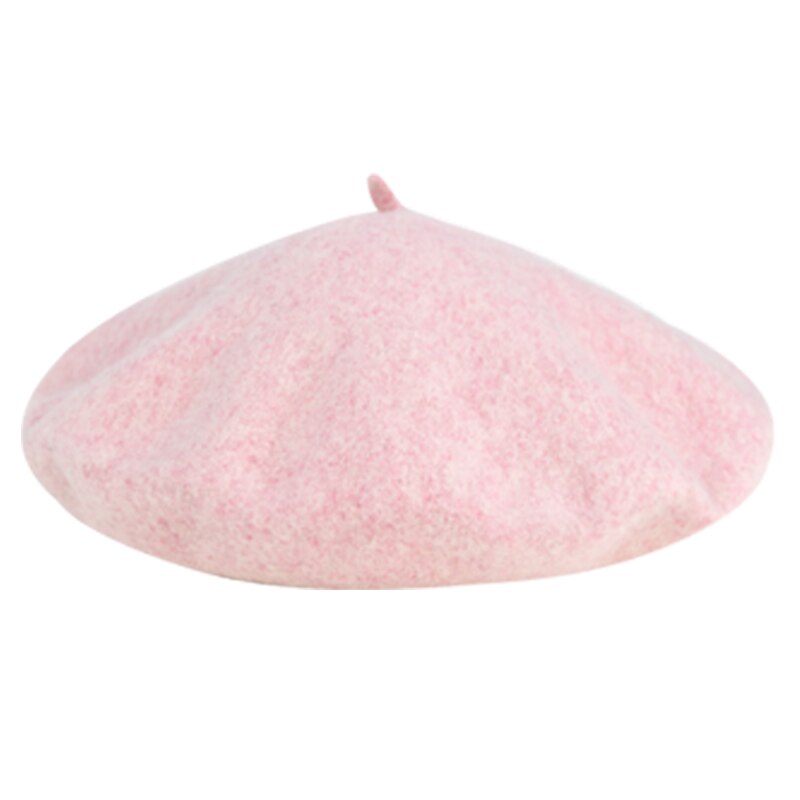 Søt jente beret høst ullmalerhatt vinter behagelig gresskarhatt vill trucker lue: Kirsebærblomstrosa