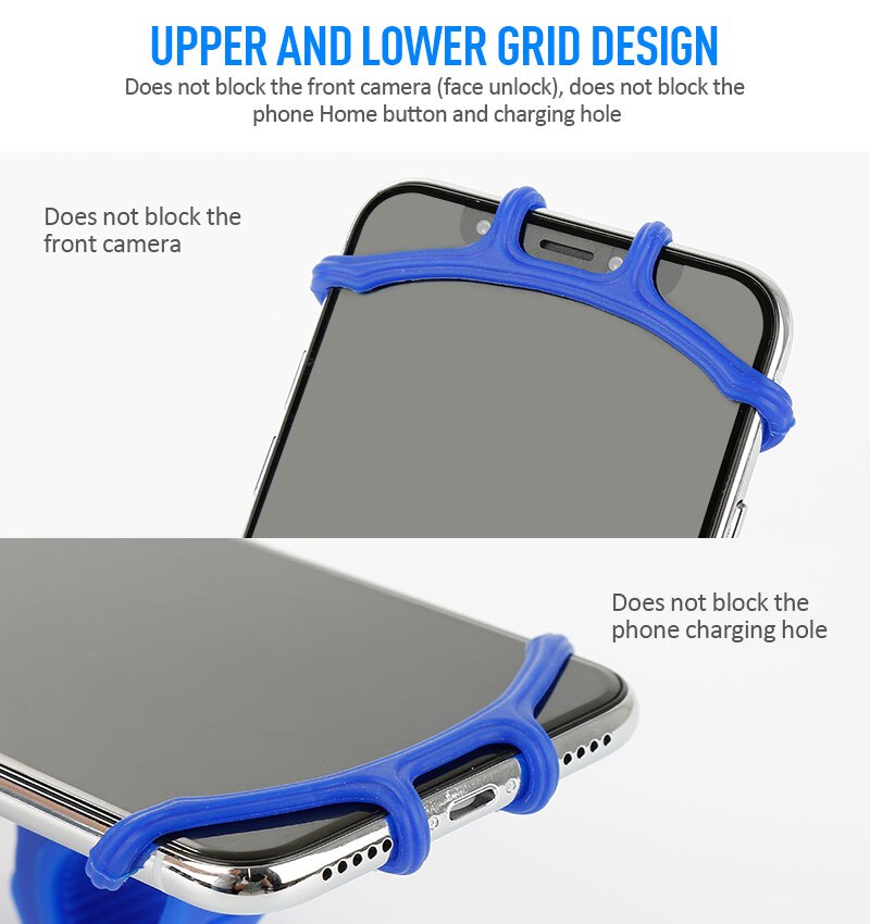 Silicone Bicycle Phone holder Mount Shockproof Elastic 360 Degrees Rotation Installation Universal In Seconds For IPhone X Xr Xs