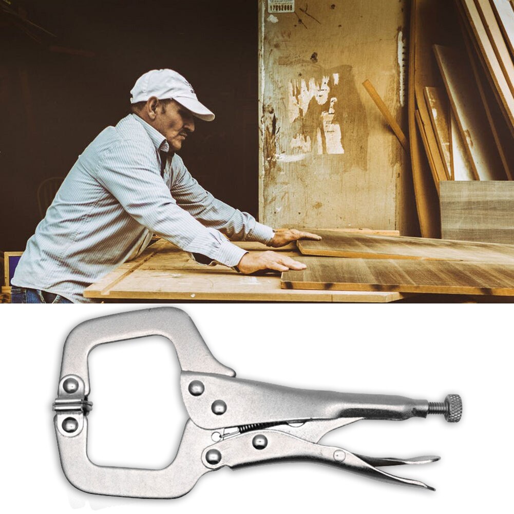 6.5 inch Multifunctional C-Shaped Clamp Carbon Steel Woodworking Welding Fixing Clip Flat Locking Grip Plier Carpentry Hand Tool